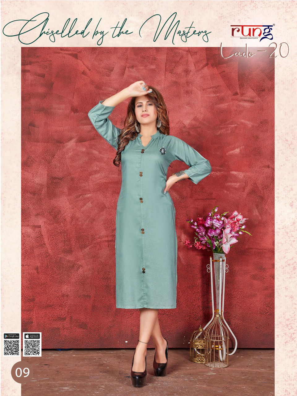 Rung Lado 20 Ethnic Regular Wear Rayon Designer Kurti Collection